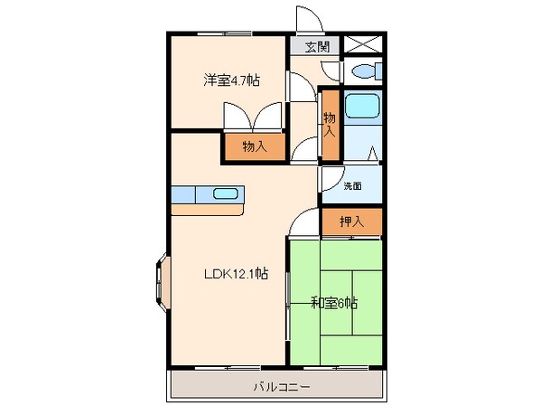 青塚駅 徒歩10分 1階の物件間取画像